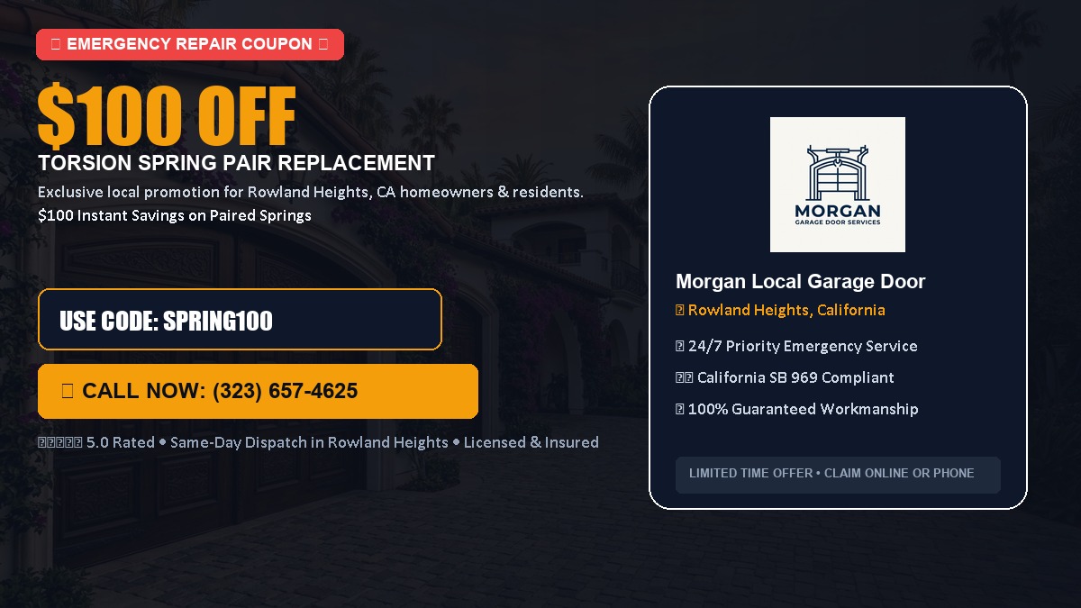 $100 OFF Heavy-Duty Torsion Spring Pair Replacement in Rowland Heights, CA