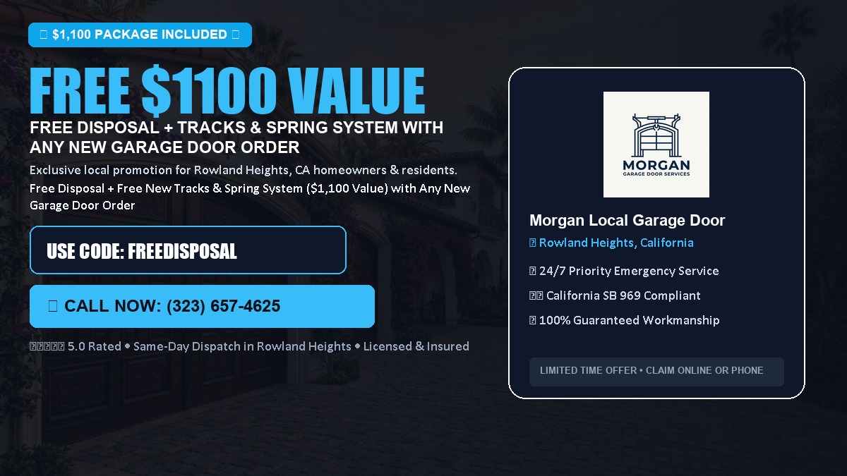 Free Disposal + Free New Tracks & Spring System with Any New Garage Door Order ($1100 Value) in Rowland Heights, CA
